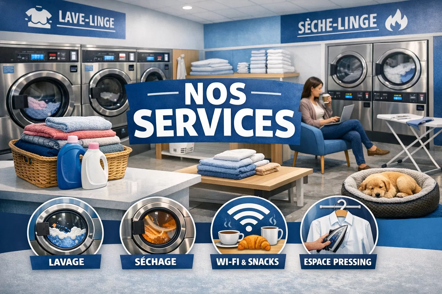 Les services disponibles dans les laveries automatiques en France